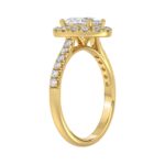 LADIES RING 1 1/2CT ROUND/OVAL DIAMOND 14K YELLOW GOLD (CENTER STONE OVAL DIAMOND 1CT) - Image 3