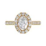 LADIES RING 1 1/2CT ROUND/OVAL DIAMOND 14K YELLOW GOLD (CENTER STONE OVAL DIAMOND 1CT) - Image 5