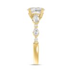 LADIES RING 1 1/2CT ROUND/OVAL/MARQUISE DIAMOND 14K YELLOW GOLD (CENTER STONE OVAL DIAMOND 1CT) - Image 3
