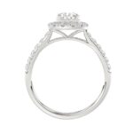 LADIES RING 1 1/2CT ROUND/PEAR DIAMOND 14K WHITE GOLD (CENTER STONE PEAR DIAMOND 1CT) - Image 2