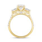 LADIES RING 1 1/2CT ROUND/PEAR DIAMOND 14K YELLOW GOLD - Image 2