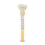 LADIES RING 1 1/2CT ROUND/PEAR DIAMOND 14K YELLOW GOLD - Image 3