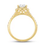 LADIES RING 1 1/2CT ROUND/PEAR DIAMOND 14K YELLOW GOLD (CENTER STONE PEAR DIAMOND 1CT) - Image 2