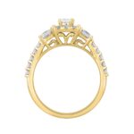 LADIES RING 1 1/4CT OVAL/PRINCESS/ROUND DIAMOND 14K YELLOW GOLD (CENTER STONE OVAL DIAMOND 3/8CT) - Image 2