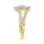 LADIES RING 1 1/4CT ROUND/PEAR DIAMOND 18K YELLOW GOLD - Image 3