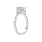 LADIES RING 1 1/8CT ROUND/OVAL DIAMOND 14K WHITE GOLD (CENTER STONE OVAL DIAMOND 1CT ) - Image 3