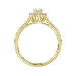 LADIES RING 1CT ROUND/PEAR DIAMOND 14K YELLOW GOLD (CENTER STONE PEAR DIAMOND 1/2CT) - Image 2