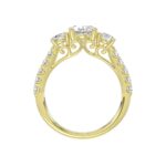 LADIES RING 2 1/2CT OVAL/ROUND DIAMOND 14K YELLOW GOLD (CENTER STONE OVAL DIAMOND 1 1/2CT ) - Image 2