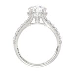 LADIES RING 2 1/2CT ROUND DIAMOND 14K WHITE GOLD (CENTER STONE ROUND DIAMOND 2CT ) - Image 2