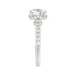 LADIES RING 2 1/2CT ROUND DIAMOND 14K WHITE GOLD (CENTER STONE ROUND DIAMOND 2CT ) - Image 3