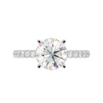 LADIES RING 2 1/2CT ROUND DIAMOND 14K WHITE GOLD (CENTER STONE ROUND DIAMOND 2CT ) - Image 4