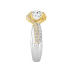 LADIES RING 2 1/2CT ROUND DIAMOND 14K WHITE/YELLOW GOLD (CENTER STONE ROUND DIAMOND 2CT ) - Image 3