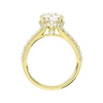 LADIES RING 2 1/2CT ROUND DIAMOND 14K YELLOW GOLD (CENTER STONE ROUND DIAMOND 2CT ) - Image 2