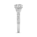 LADIES RING 2 1/2CT ROUND/BAGUETTE DIAMOND 14K WHITE GOLD (CENTER STONE ROUND DIAMOND 2.00CT) - Image 2