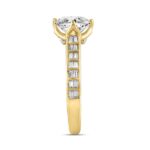 LADIES RING 2 1/2CT ROUND/BAGUETTE DIAMOND 14K YELLOW GOLD (CENTER STONE ROUND DIAMOND 2CT ) - Image 3