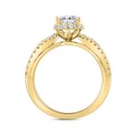 LADIES RING 2 1/2CT ROUND/BAGUETTE/OVAL DIAMOND  14K YELLOW GOLD (CENTER STONE OVAL DIAMOND 3.00CT) - Image 2