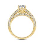 LADIES RING 2 1/2CT ROUND/BAGUETTE/OVAL DIAMOND 14K YELLOW GOLD (CENTER STONE OVAL DIAMOND 2CT) - Image 2