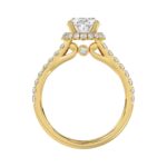 LADIES RING 2 1/2CT ROUND/OVAL DIAMOND 14K YELLOW GOLD (CENTER STONE OVAL DIAMOND 2CT ) - Image 2