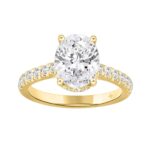 LADIES RING 2 1/2CT ROUND/OVAL DIAMOND 14K YELLOW GOLD (CENTER STONE OVAL DIAMOND 2CT )