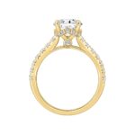 LADIES RING 2 1/2CT ROUND/OVAL DIAMOND 14K YELLOW GOLD (CENTER STONE OVAL DIAMOND 2CT ) - Image 2