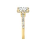 LADIES RING 2 1/2CT ROUND/OVAL DIAMOND 14K YELLOW GOLD (CENTER STONE OVAL DIAMOND 2CT ) - Image 3