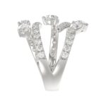 LADIES RING 2 1/2CT ROUND/PEAR DIAMOND 14K WHITE GOLD - Image 4