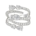 LADIES RING 2 1/2CT ROUND/PEAR DIAMOND 14K WHITE GOLD - Image 5
