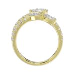 LADIES RING 2 1/2CT ROUND/PEAR DIAMOND 14K YELLOW GOLD - Image 3
