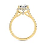 LADIES RING 2 1/2CT ROUND/PEAR DIAMOND 14K YELLOW GOLD (CENTER STONE PEAR DIAMOND 2CT ) - Image 2