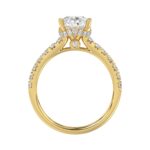 LADIES RING 2 1/2CT ROUND/PEAR/DIAMOND 14K YELLOW GOLD - Image 2