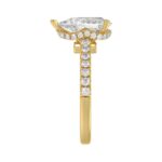 LADIES RING 2 1/2CT ROUND/PEAR/DIAMOND 14K YELLOW GOLD - Image 4
