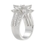 LADIES RING 2 1/4CT ROUND/MARQUISE DIAMOND 14K WHITE GOLD - Image 2