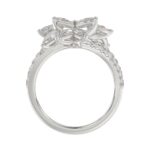 LADIES RING 2 1/4CT ROUND/MARQUISE DIAMOND 14K WHITE GOLD - Image 3
