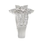 LADIES RING 2 1/4CT ROUND/MARQUISE DIAMOND 14K WHITE GOLD - Image 4