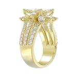 LADIES RING 2 1/4CT ROUND/MARQUISE DIAMOND 14K YELLOW GOLD - Image 2