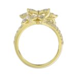 LADIES RING 2 1/4CT ROUND/MARQUISE DIAMOND 14K YELLOW GOLD - Image 3