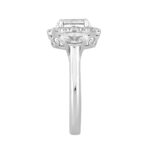 LADIES RING 2 1/4CT ROUND/OVAL DIAMOND 14K WHITE GOLD (CENTER STONE OVAL DIAMOND 1CT ) - Image 3