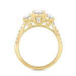 LADIES RING 2 1/4CT ROUND/OVAL DIAMOND 14K YELLOW GOLD (CENTER STONE OVAL DIAMOND 1.00CT) - Image 3
