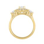 LADIES RING 2 1/4CT ROUND/OVAL DIAMOND 14K YELLOW GOLD (CENTER STONE OVAL DIAMOND 1CT ) - Image 2