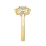 LADIES RING 2 1/4CT ROUND/OVAL DIAMOND 14K YELLOW GOLD (CENTER STONE OVAL DIAMOND 1CT ) - Image 3