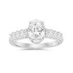 LADIES RING 2 1/4CT ROUND/PRINCESS/OVAL DIAMOND 14K WHITE GOLD (CENTER STONE OVAL DIAMOND 1 1/4CT )