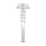 LADIES RING 2 1/4CT ROUND/PRINCESS/OVAL DIAMOND 14K WHITE GOLD (CENTER STONE OVAL DIAMOND 1 1/4CT ) - Image 3