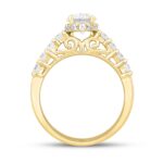 LADIES RING 2 1/4CT ROUND/PRINCESS/OVAL DIAMOND 14K YELLOW GOLD (CENTER STONE OVAL DIAMOND 1 1/4CT ) - Image 2