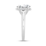 LADIES RING 2 1/6CT ROUND/OVAL DIAMOND 14K WHITE GOLD (CENTER STONE OVAL DIAMOND 2CT ) - Image 3