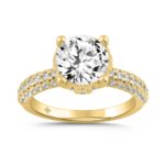 LADIES RING 2 3/4CT ROUND DIAMOND 14K YELLOW GOLD (CENTER STONE ROUND DIAMOND 2CT )