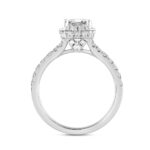 LADIES RING 2 3/4CT ROUND/EMERALD DIAMOND 14K WHITE GOLD (CENTER STONE EMERALD DIAMOND 2CT ) - Image 2