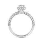 LADIES RING 2 3/4CT ROUND/OVAL DIAMOND 14K WHITE GOLD (CENTER STONE OVAL DIAMOND 2CT ) - Image 2