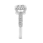 LADIES RING 2 3/4CT ROUND/OVAL DIAMOND 14K WHITE GOLD (CENTER STONE OVAL DIAMOND 2CT ) - Image 3