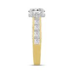 LADIES RING 2 7/8CT ROUND/BAGUETTE/PRINCESS/OVAL DIAMOND 14K YELLOW GOLD (CENTER STONE OVAL DIAMOND 1 1/2CT) - Image 3