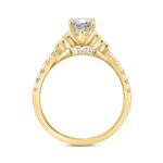 LADIES RING 2.00CT ROUND/BAGUETTE/EMERALD DIAMOND 14K YELLOW GOLD (CENTER STONE EMERALD DIAMOND 1 1/2CT) - Image 2